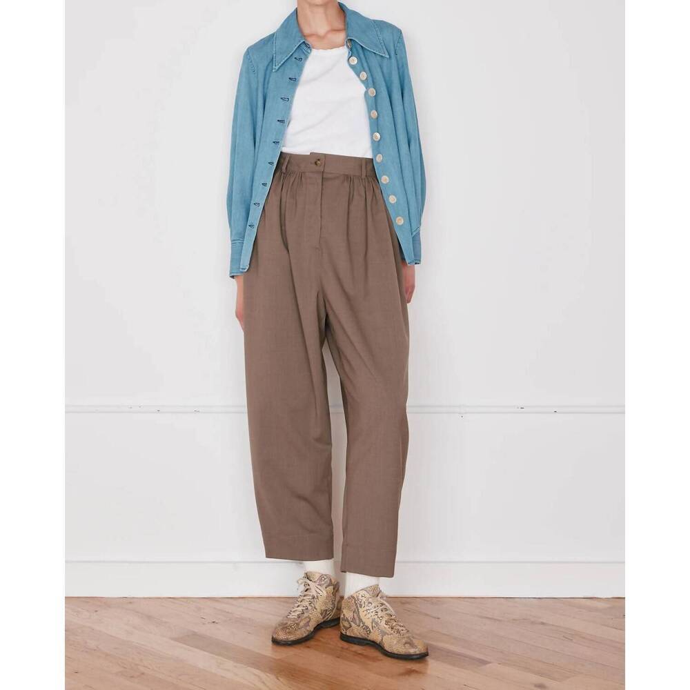 NEW CARON CALLAHAN brandon pants in mushroom wool